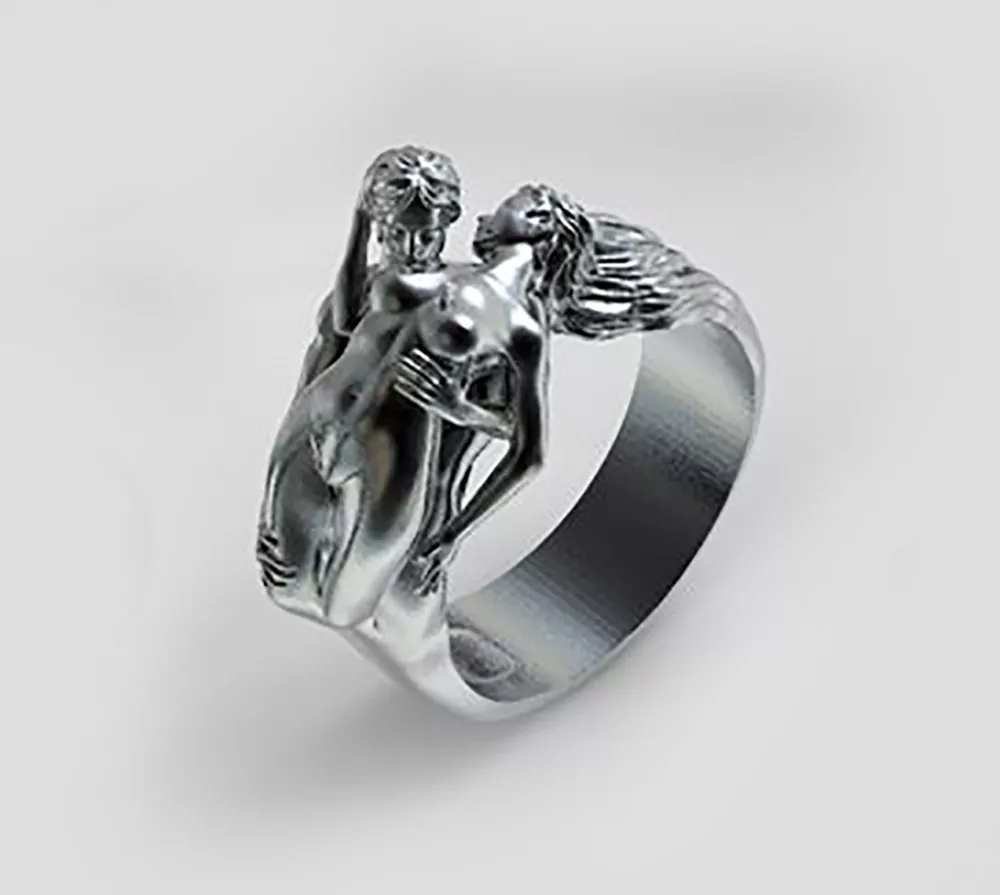 Nude couple kissing ring - Image 4