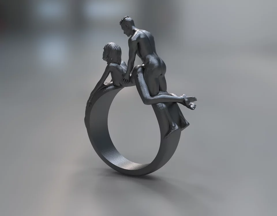 Couple Doggy style statement ring - Image 8