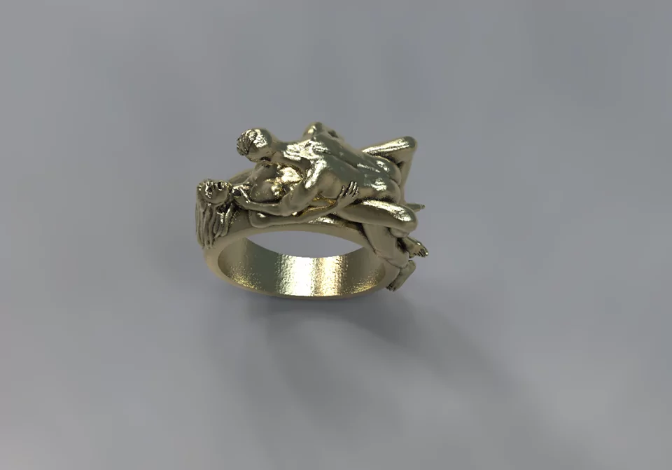 Nude couple missionary position sexual ring - Image 5