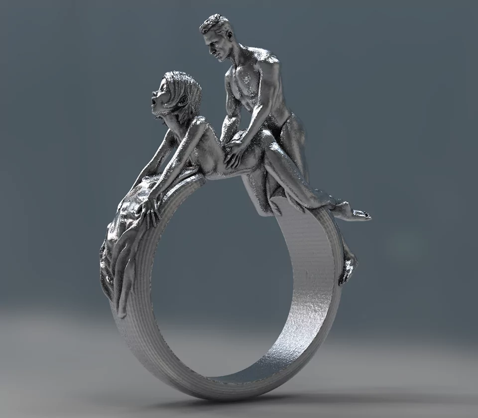 Couple Doggy style statement ring - Image 5