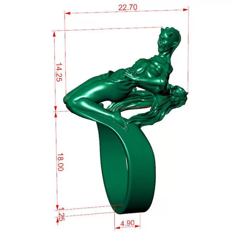 Girl unveiling her evil side ring erotic jewelry JewelryRider Girl unveiling her evil side ring - Image 9