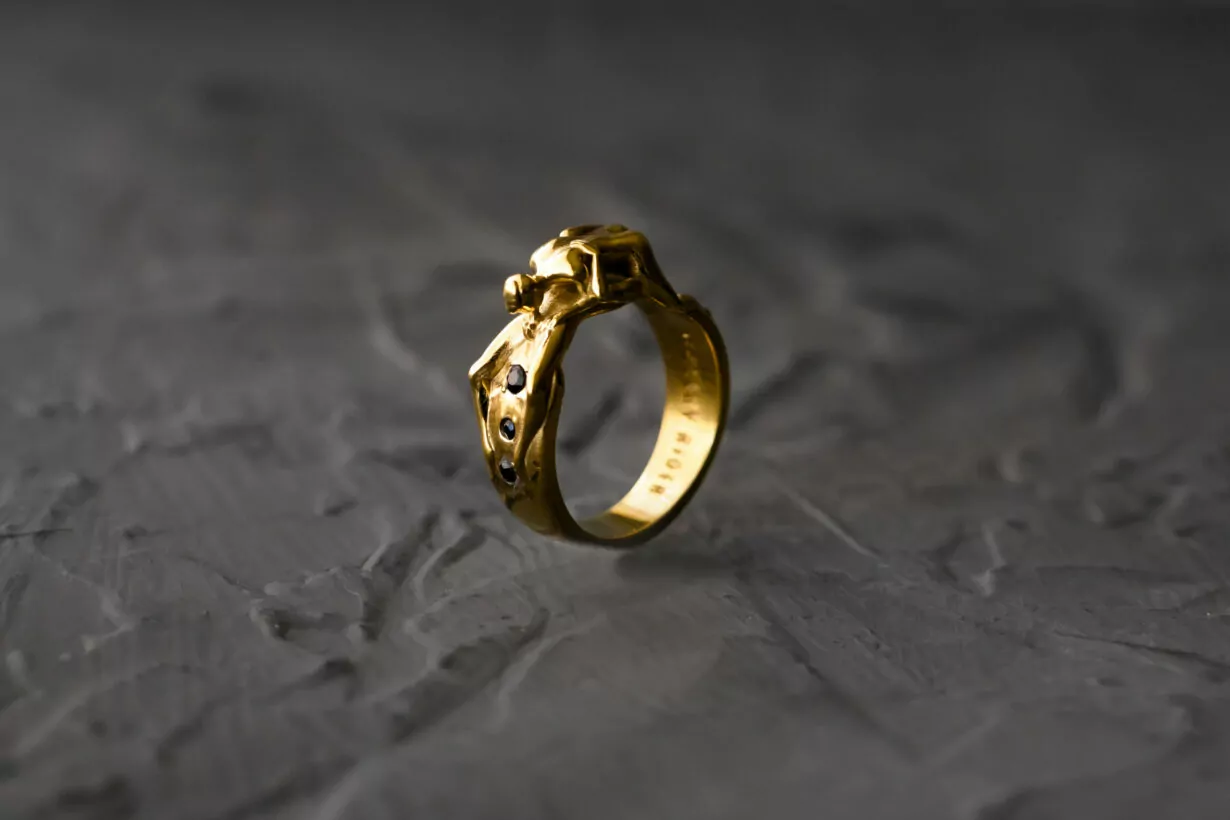 Men 69 position statement ring, Kinky LGBT jewelry