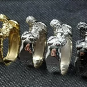 Nude couple farewell kiss