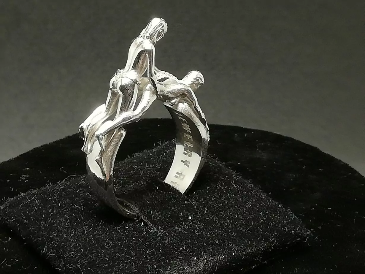 Two women doggy style sexual ring