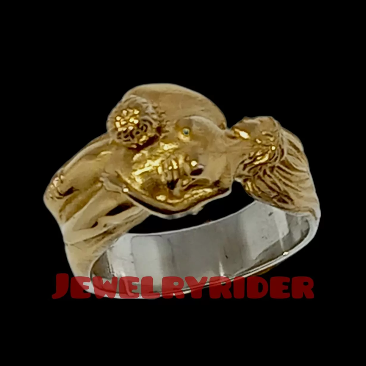 Nude couple in foreplay position statement ring - Image 2