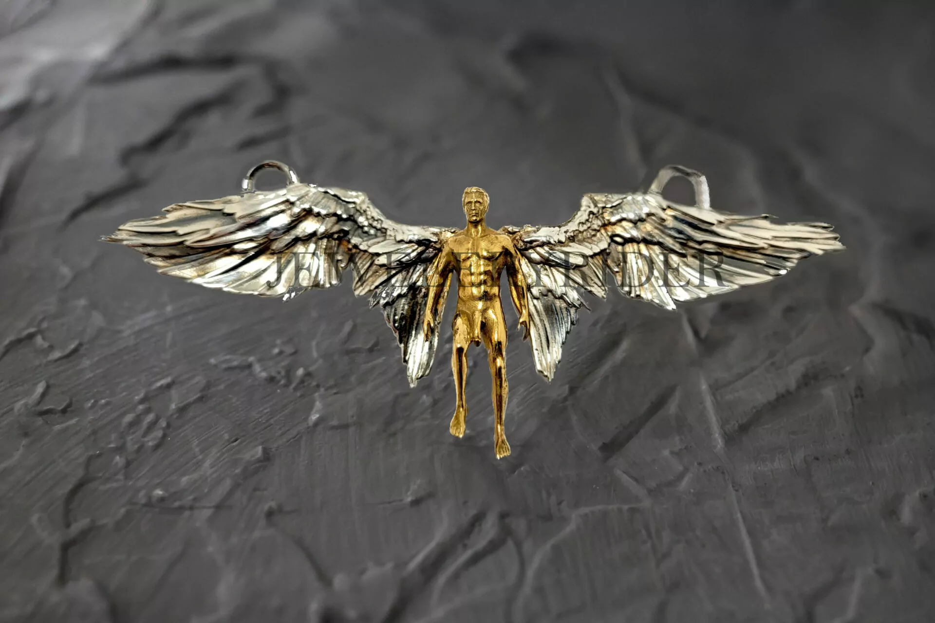 Nude man angel pendant
