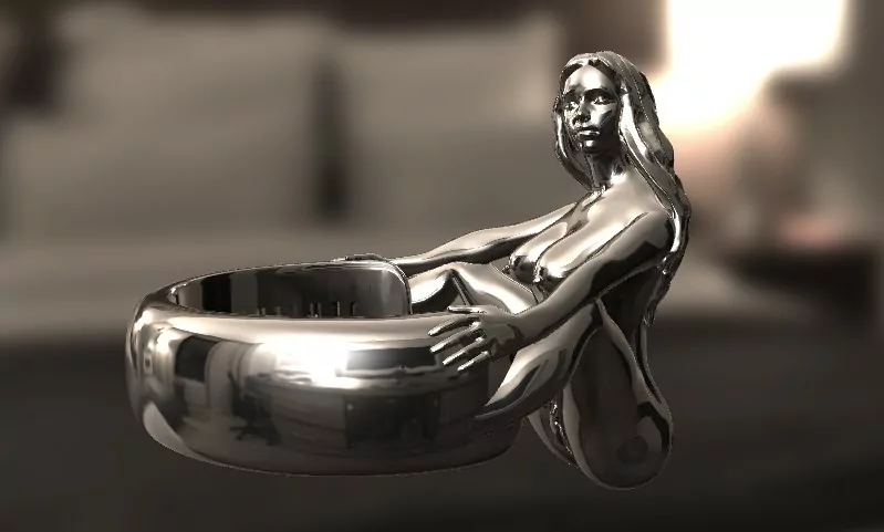 Squat Sensation Nude Woman Ring - Image 2