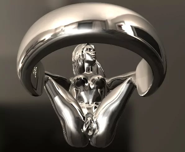 Squat Sensation Nude Woman Ring - Image 5