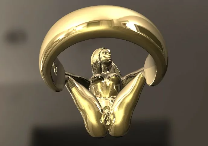 Squat Sensation Nude Woman Ring - Image 3