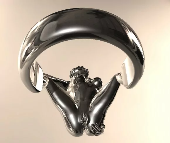 Booty Grab Erotic Realistic Ring - Image 2