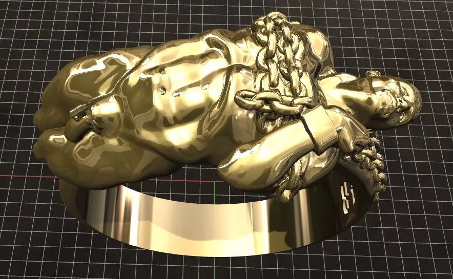 Nude chained cuckold with a penis cage erotic jewelry JewelryRider Nude chained cuckold with a penis cage - Image 7