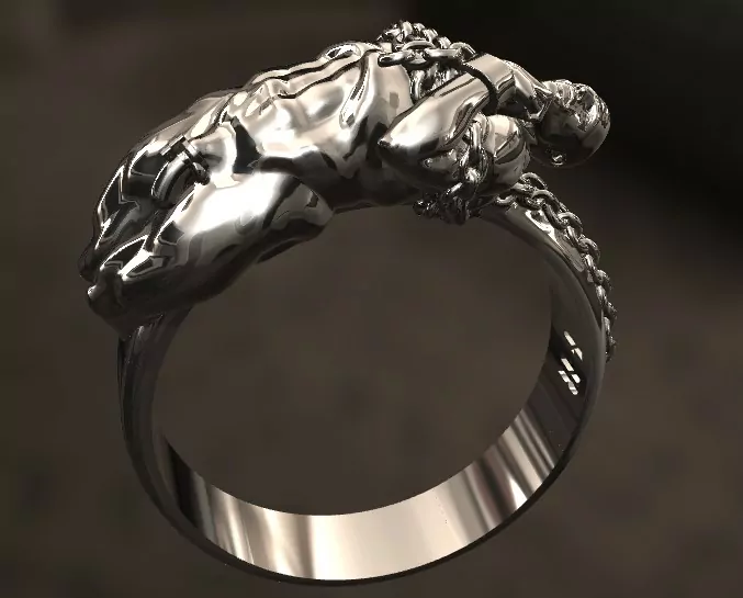 Nude chained cuckold with a penis cage erotic jewelry JewelryRider Nude chained cuckold with a penis cage - Image 4