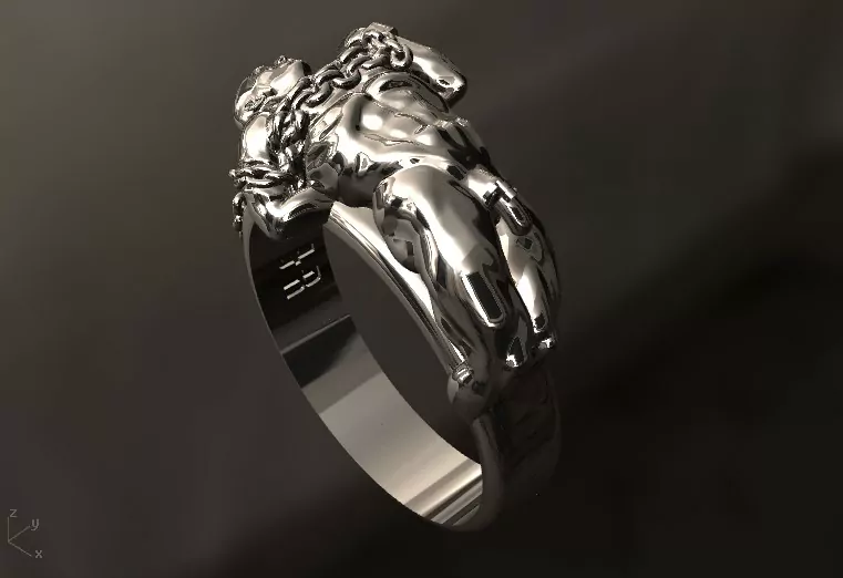 Nude chained cuckold with a penis cage erotic jewelry JewelryRider Nude chained cuckold with a penis cage - Image 5