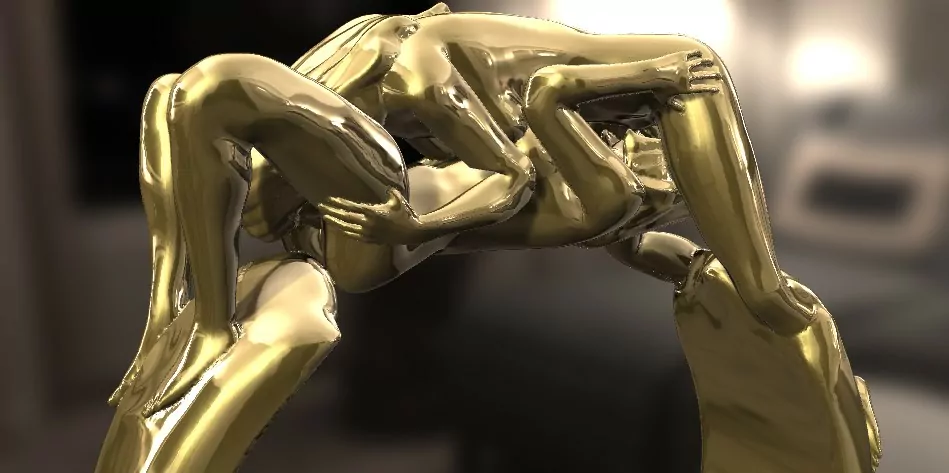 Women 69 position statement ring, Kinky LGBT jewellery - Image 4