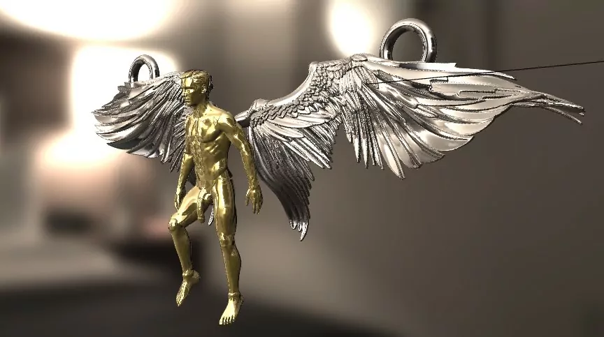Nude man angel pendant - Image 2