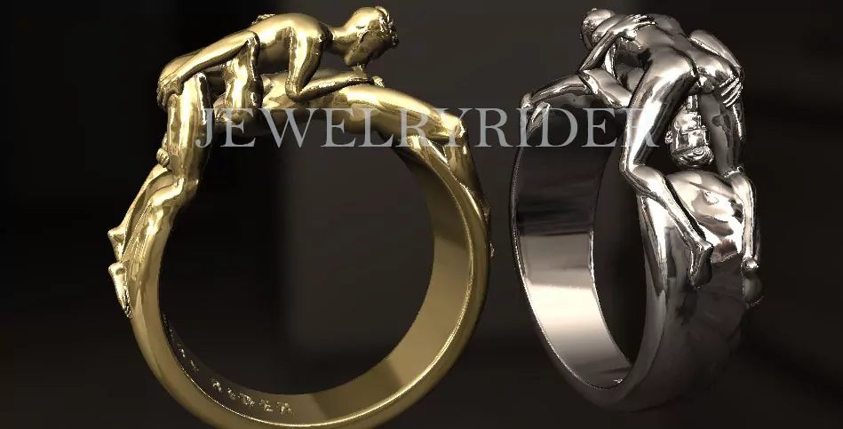 Men 69 position statement ring, Kinky LGBT jewelry - Image 5