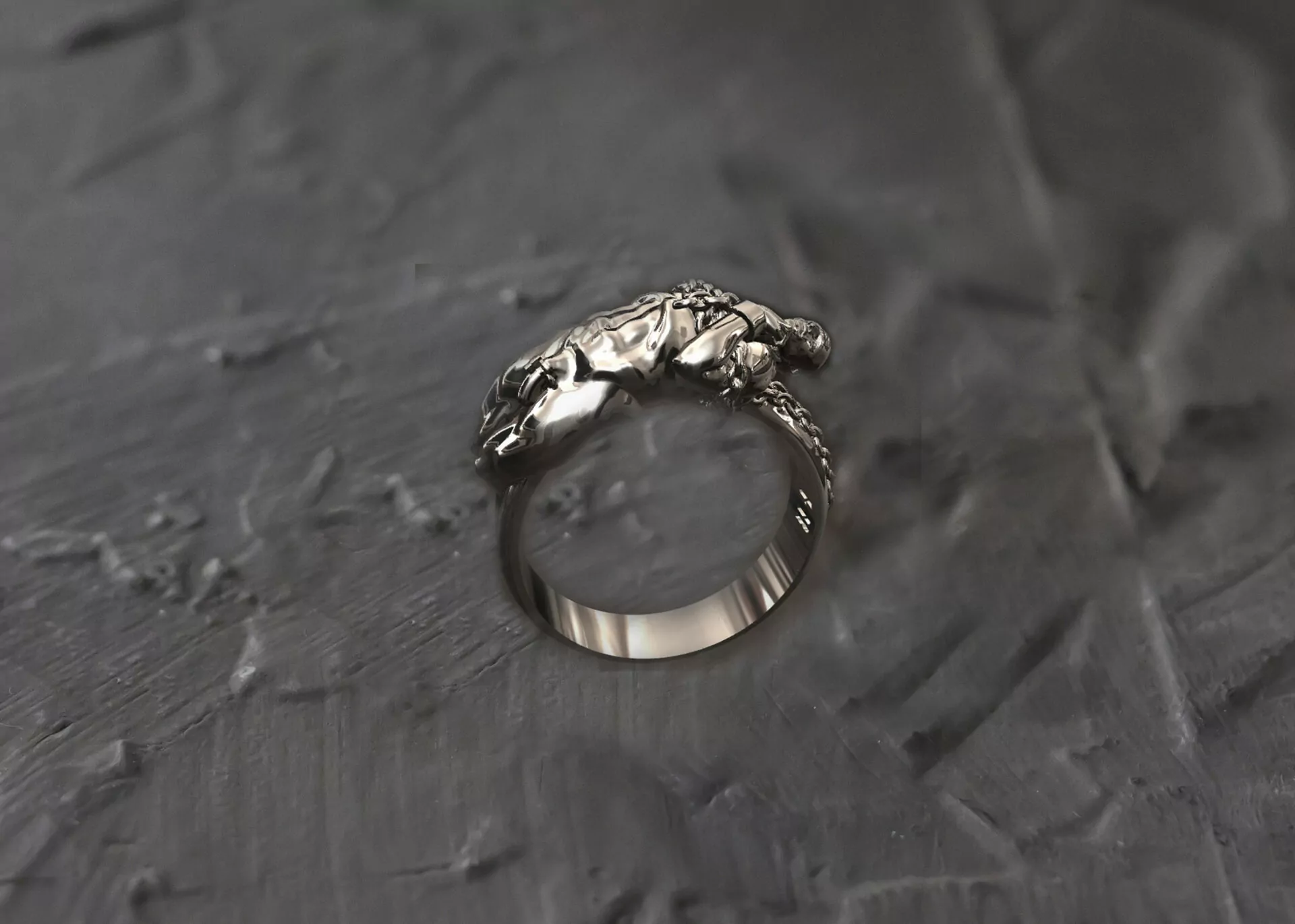 Nude chained cuckold with a penis cage erotic jewelry JewelryRider Nude chained cuckold with a penis cage