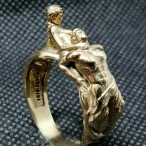 Woman choking man ring