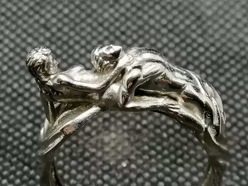 Woman choking man ring erotic jewelry JewelryRider Woman choking man ring - Image 2