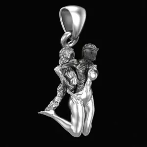 Girl unveiling her evil side pendant