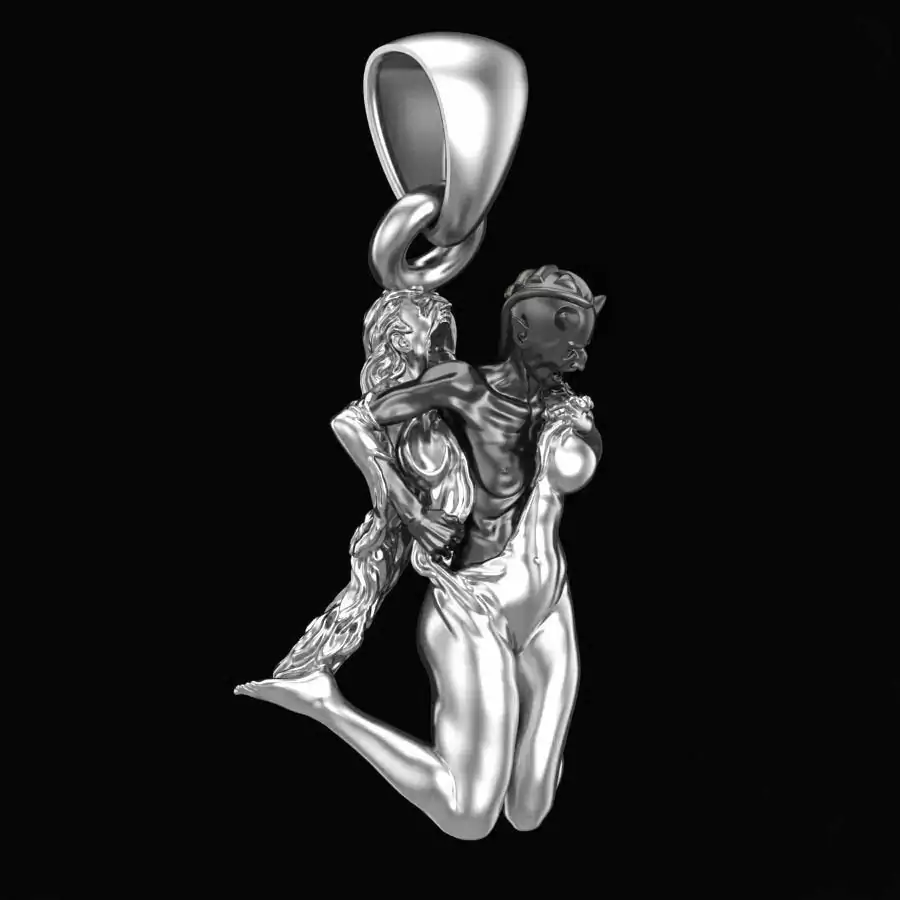 Girl unveiling her evil side pendant