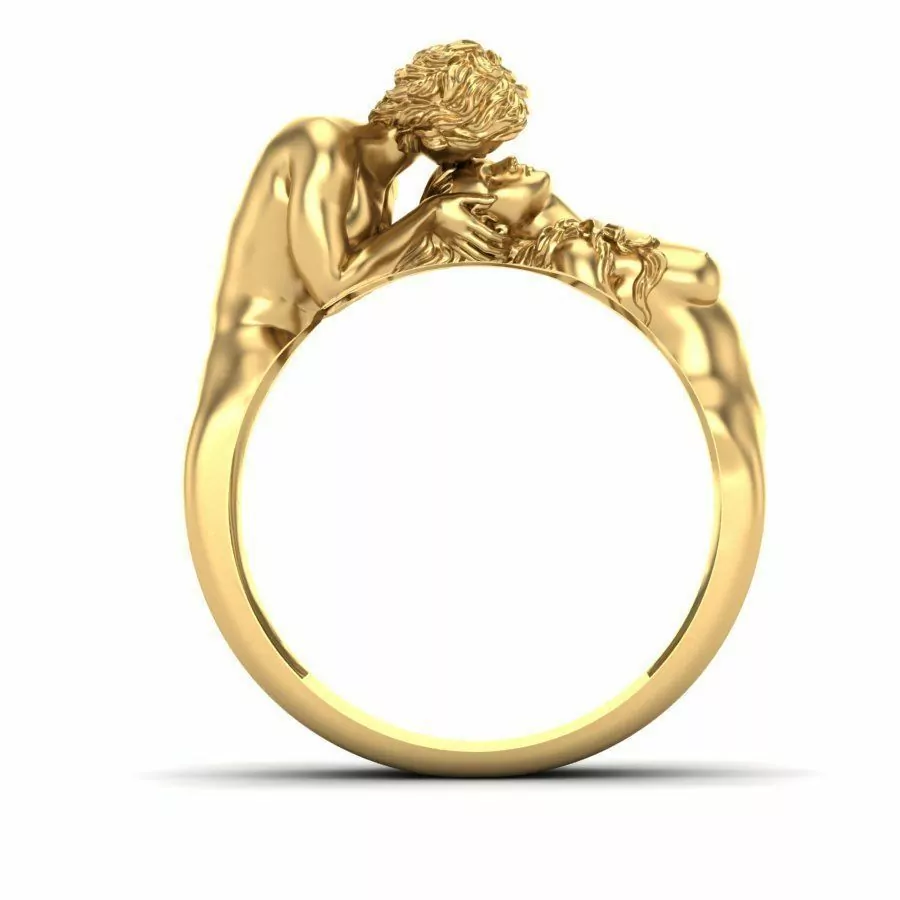 Nude couple farewell kiss - Image 2