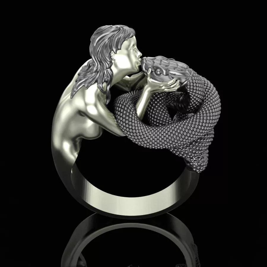 Girl kissing snake ring - Image 3