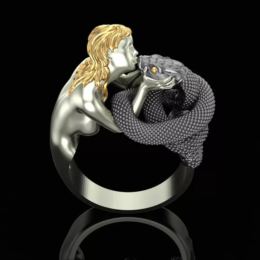 Girl kissing snake ring - Image 6