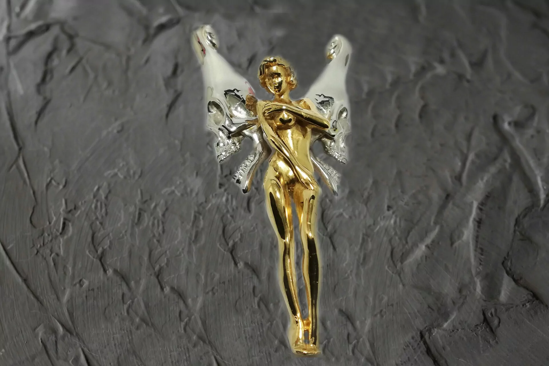 Lovingly Crafted Angel Pendant with Skull