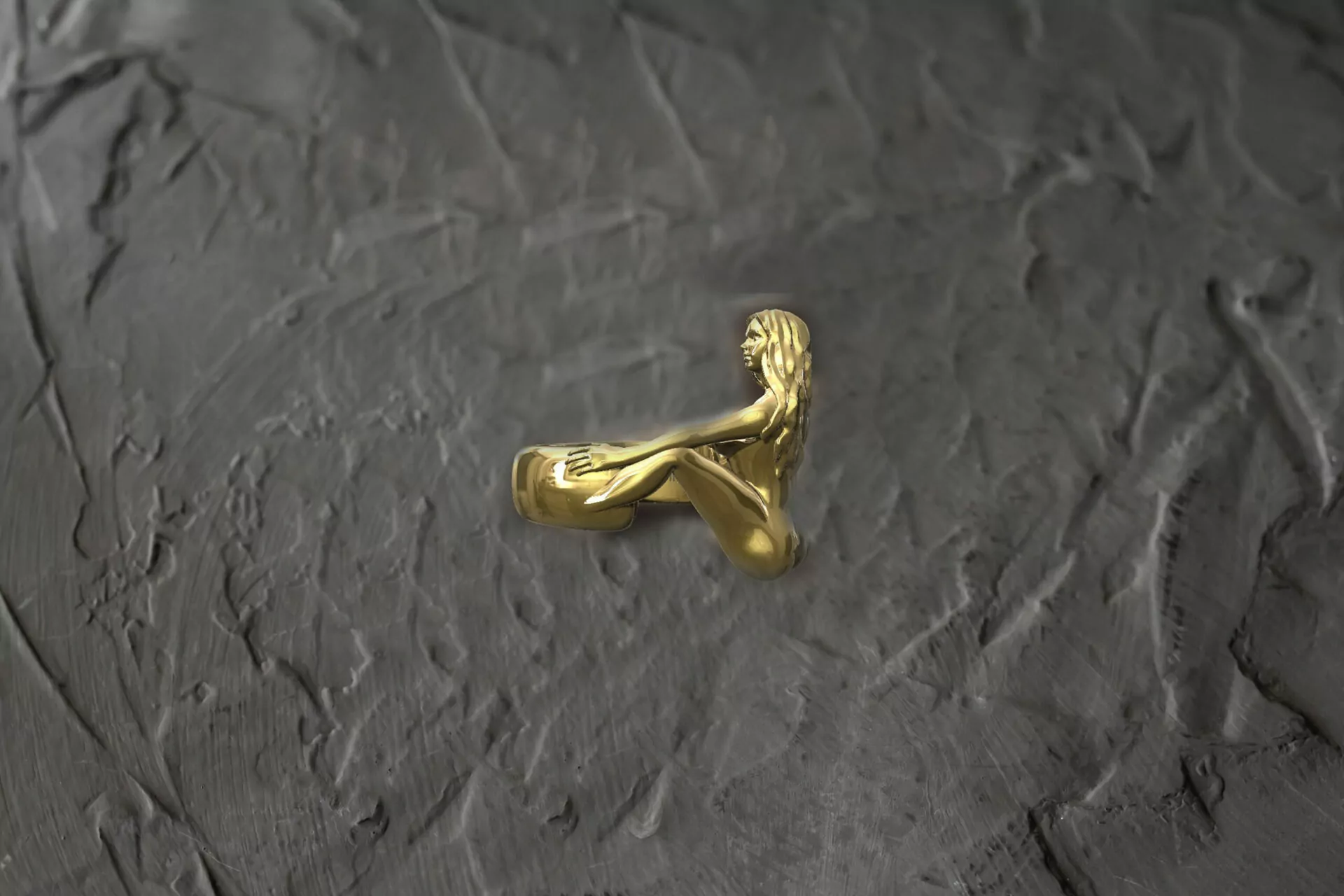 Squat Sensation Nude Woman Ring