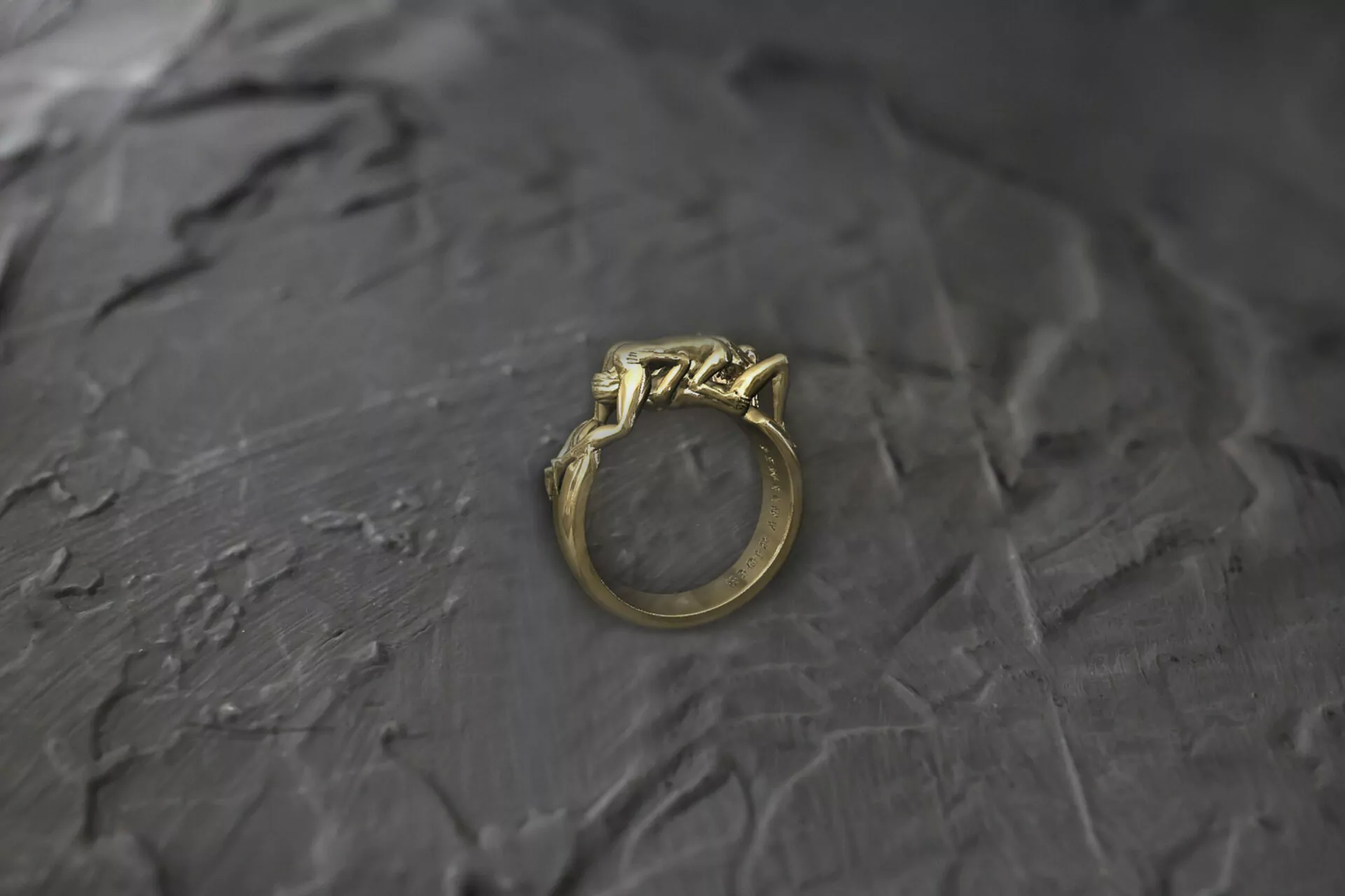 Women 69 position statement ring, Kinky LGBT jewellery