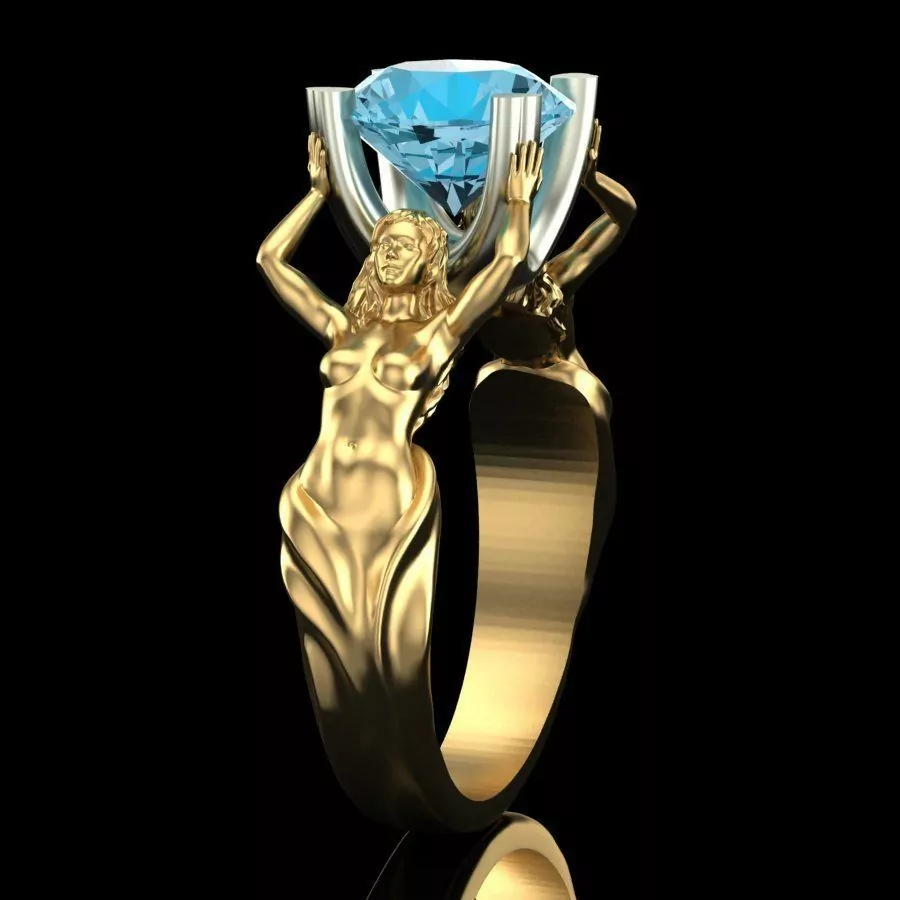 Nude Lesbian Goddesses Holding a Stone - Image 4