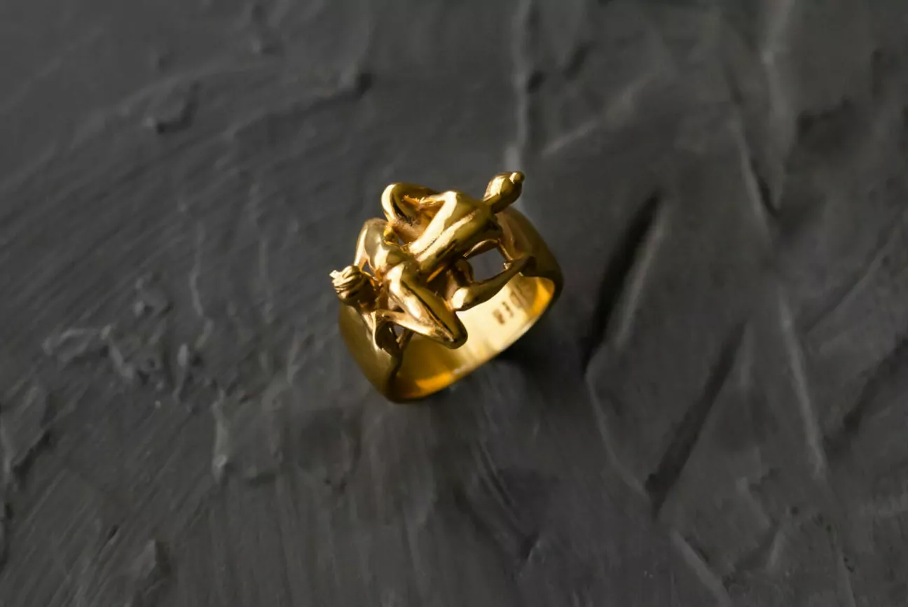 Lesbian 69 Pose Ring with a Kinky Twist erotic jewelry JewelryRider Lesbian 69 Pose Ring with a Kinky Twist