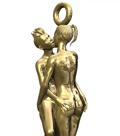 Lesbian passionate kiss pendant - Image 4