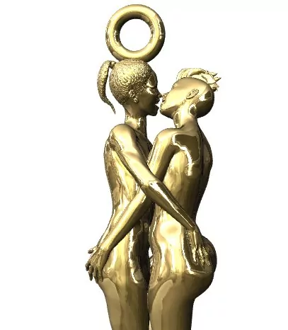 Lesbian passionate kiss pendant - Image 5