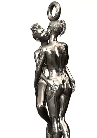 Lesbian passionate kiss pendant - Image 6