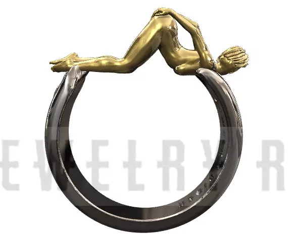 Woman in an extremely seductive pose ring - Image 4