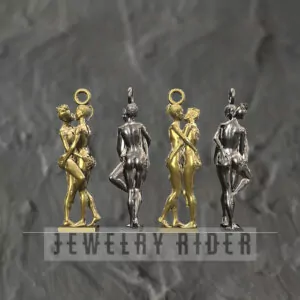 Lesbian passionate kiss pendant