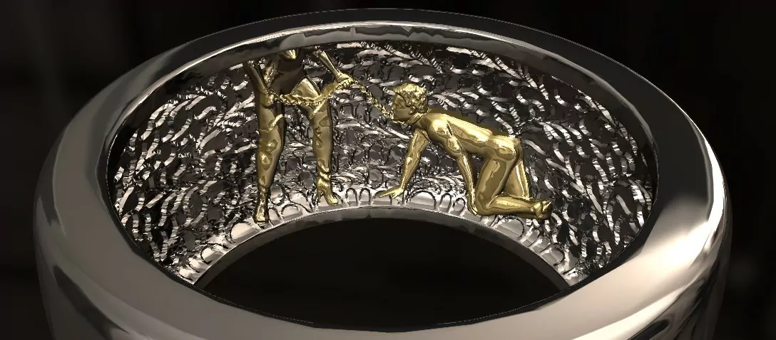 The secret dominant peg me Mistress pet statement ring - Image 7