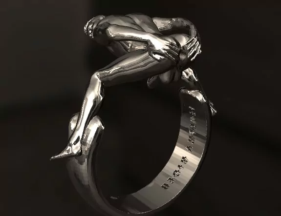 Man in an extremely seductive pose ring erotic jewelry JewelryRider Man in an extremely seductive pose ring - Image 2