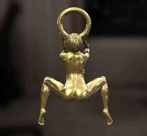 Woman on her knees in the pleading posture, BDSM pendant - Image 2