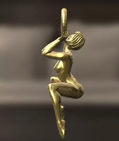 Woman on her knees in the pleading posture, BDSM pendant - Image 3