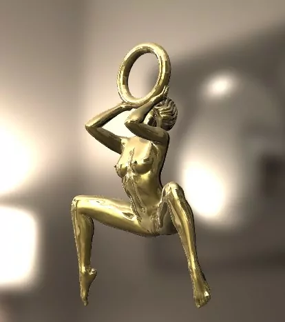 Woman on her knees in the pleading posture, BDSM pendant - Image 4