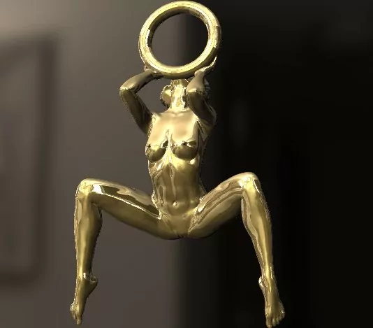 Woman on her knees in the pleading posture, BDSM pendant - Image 5