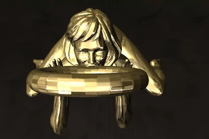 Woman on her knees in the pleading posture, BDSM pendant - Image 6
