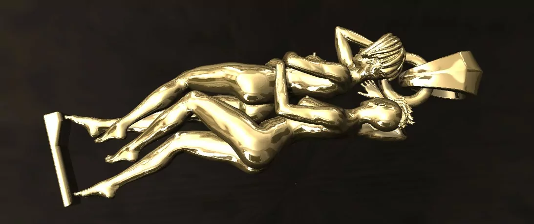 Lesbian passionate hug pendant, LGBT pendant - Image 2