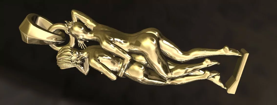 Lesbian passionate hug pendant, LGBT pendant - Image 6