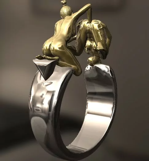 Lesbian fisting Pose Ring erotic jewelry JewelryRider Lesbian fisting Pose Ring - Image 4