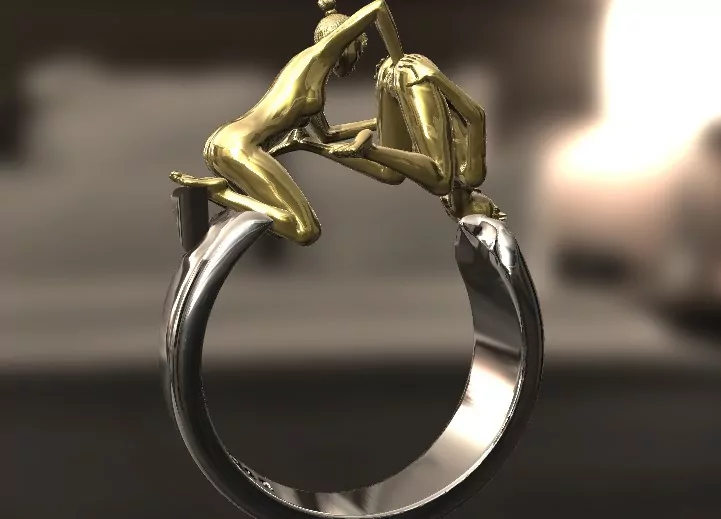 Lesbian fisting Pose Ring erotic jewelry JewelryRider Lesbian fisting Pose Ring - Image 5