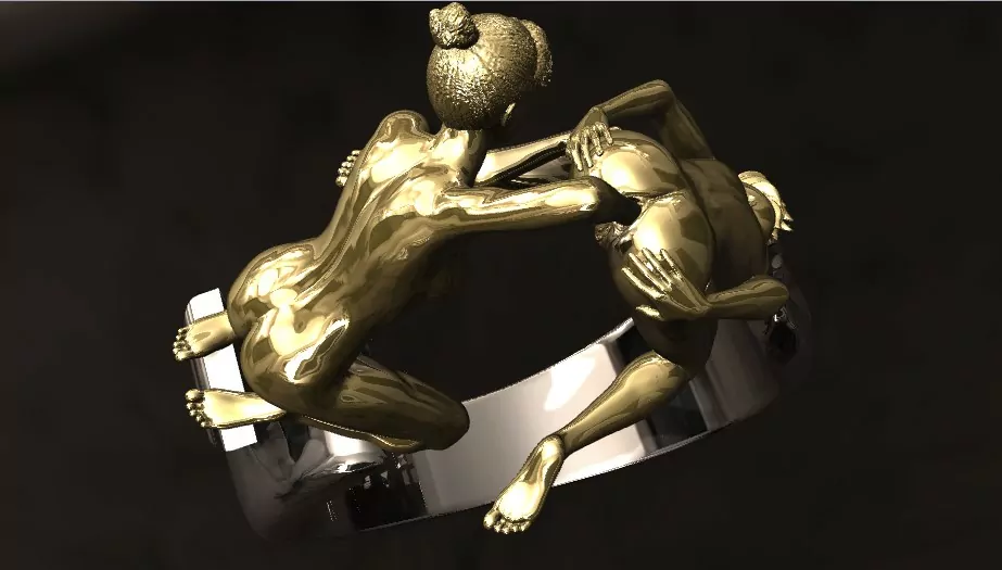 Lesbian fisting Pose Ring erotic jewelry JewelryRider Lesbian fisting Pose Ring - Image 8